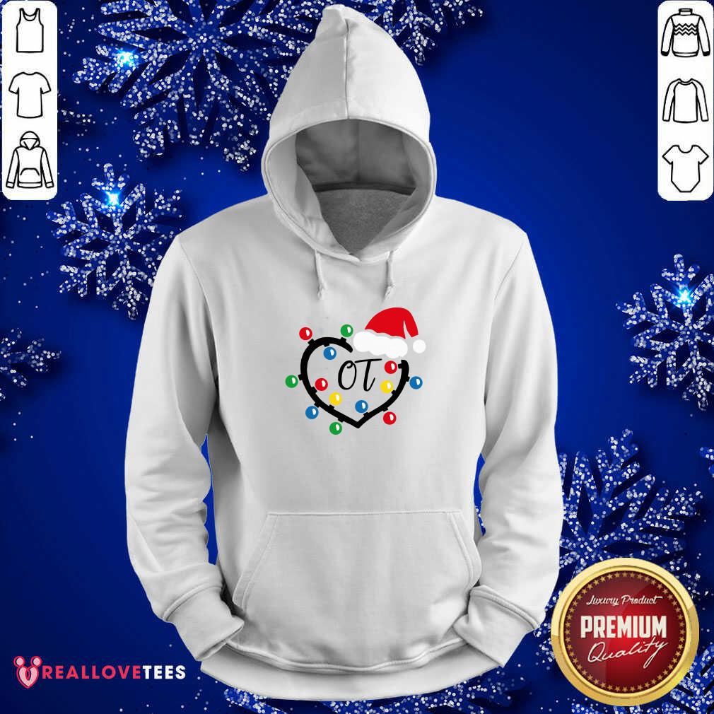Cute Santa Hat Heart OT Merry Christmas Light Shirt - Image 4
