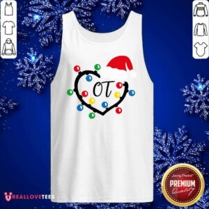 Alternative view of Cute Santa Hat Heart OT Merry Christmas Light Shirt