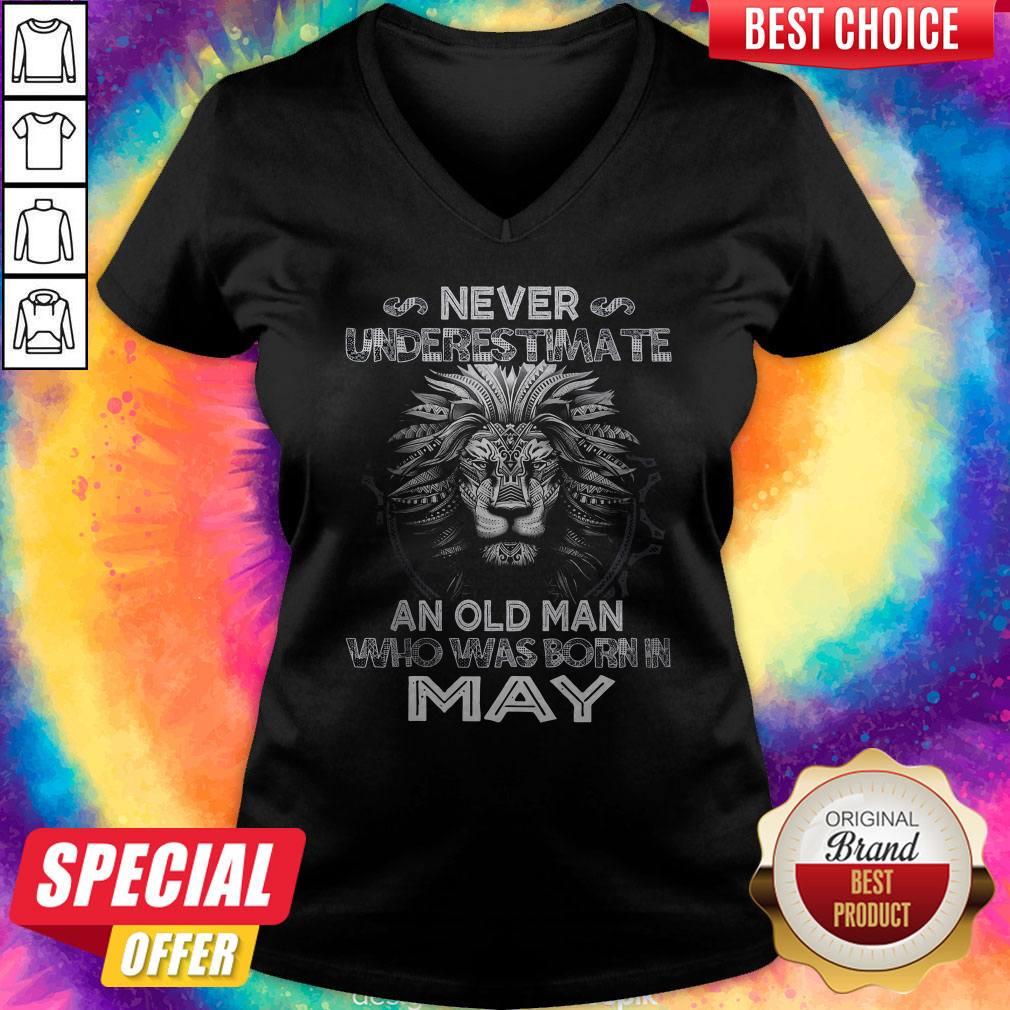Lion Never Underestimate An Old Man Who Was Born In May Shirt - Image 2
