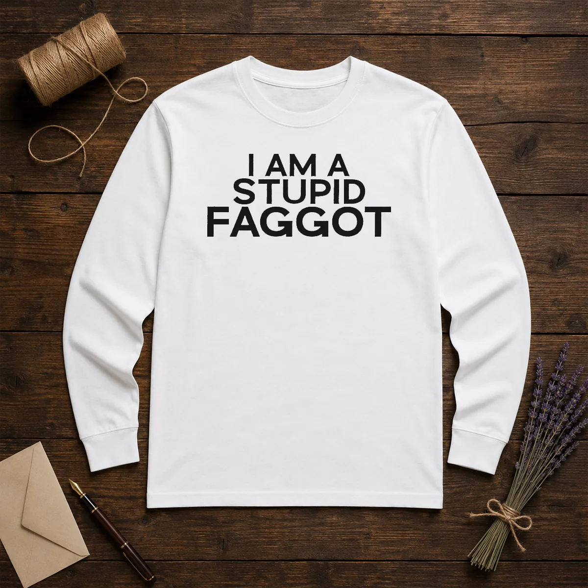 Official I Am A Stupid Faggot Offensive Shirt - Image 5