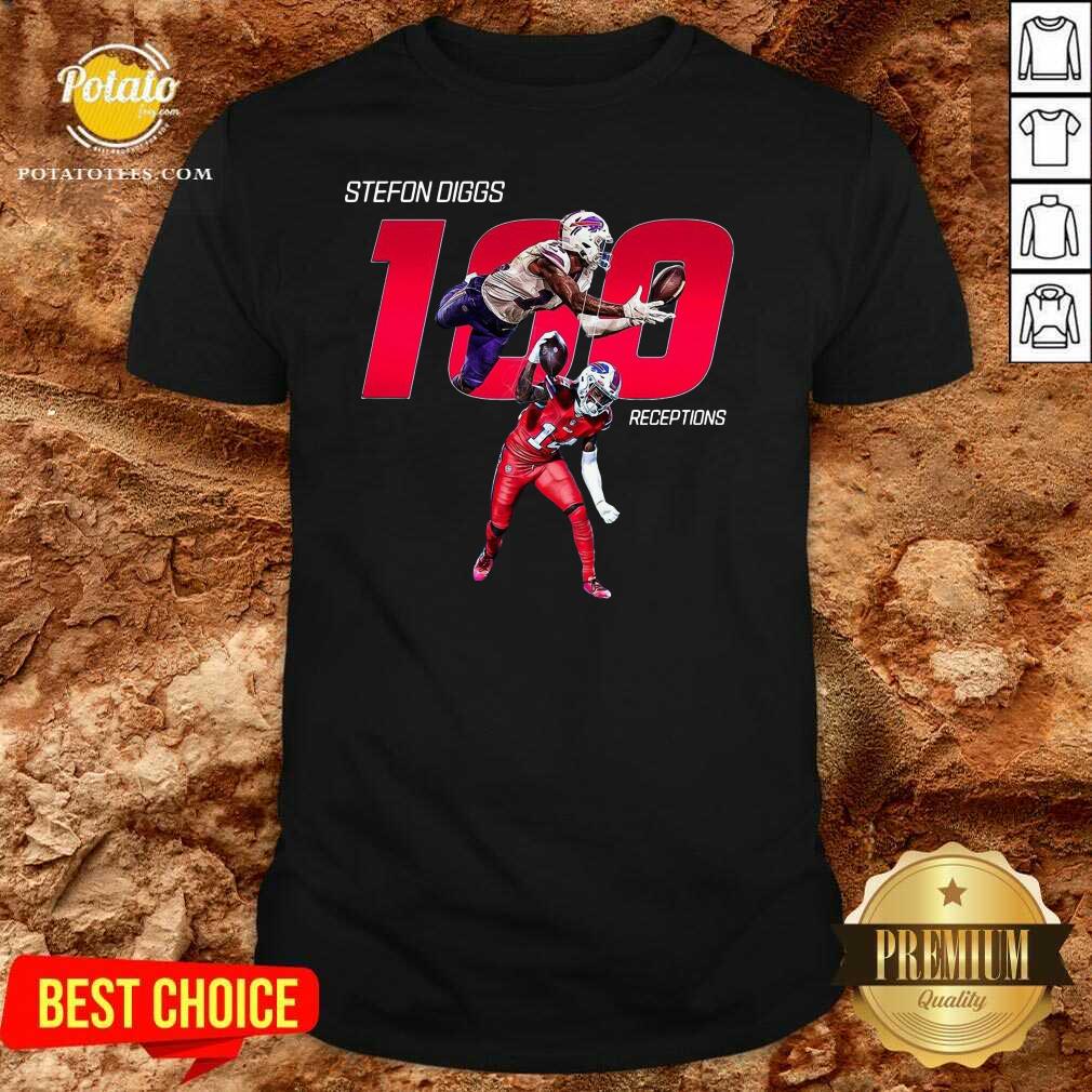 Perfect Buffalo Bills Stefon Diggs 100 Receptions Shirt