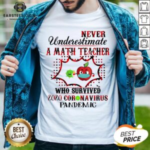 Official Never Underestimate A Math Teacher Who Survived 2020 Coronavirus Pandemic Shirt