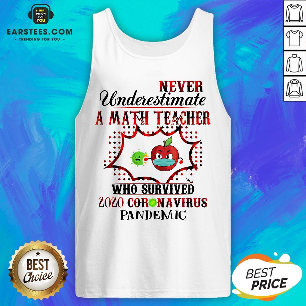 Official Never Underestimate A Math Teacher Who Survived 2020 Coronavirus Pandemic Shirt - Image 4
