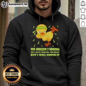 Alternative view of Awesome Cartoon Chick Karate Kick Non-Hodgkin Lymphoma May Have Started The Fight But I Will Finish It T-Shirt