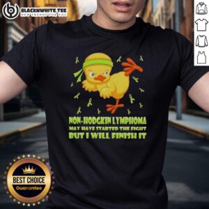 Awesome Cartoon Chick Karate Kick Non-Hodgkin Lymphoma May Have Started The Fight But I Will Finish It T-Shirt