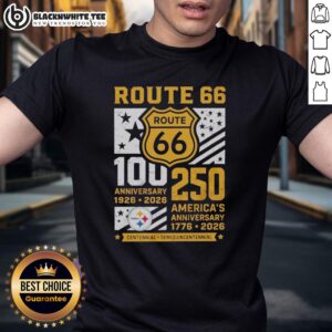 Original Pittsburgh Steelers Route 66 Centennial 100th Anniversary 1926 2026 250th America Anniversary T-Shirt