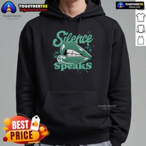 Alternative view of Pretty Silence Speaks Retro Green Glow 1s Matching T-Shirt