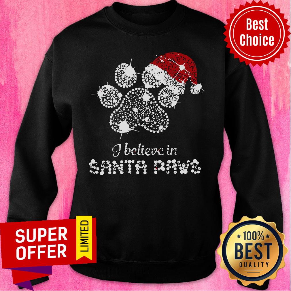 I Believe In Santa Paws Dog Merry Christmas Shirt - Image 4