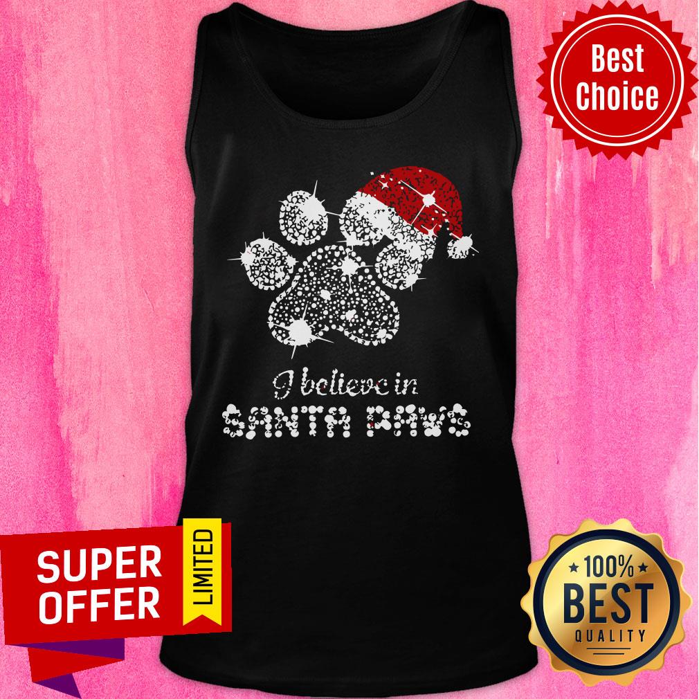 I Believe In Santa Paws Dog Merry Christmas Shirt - Image 3