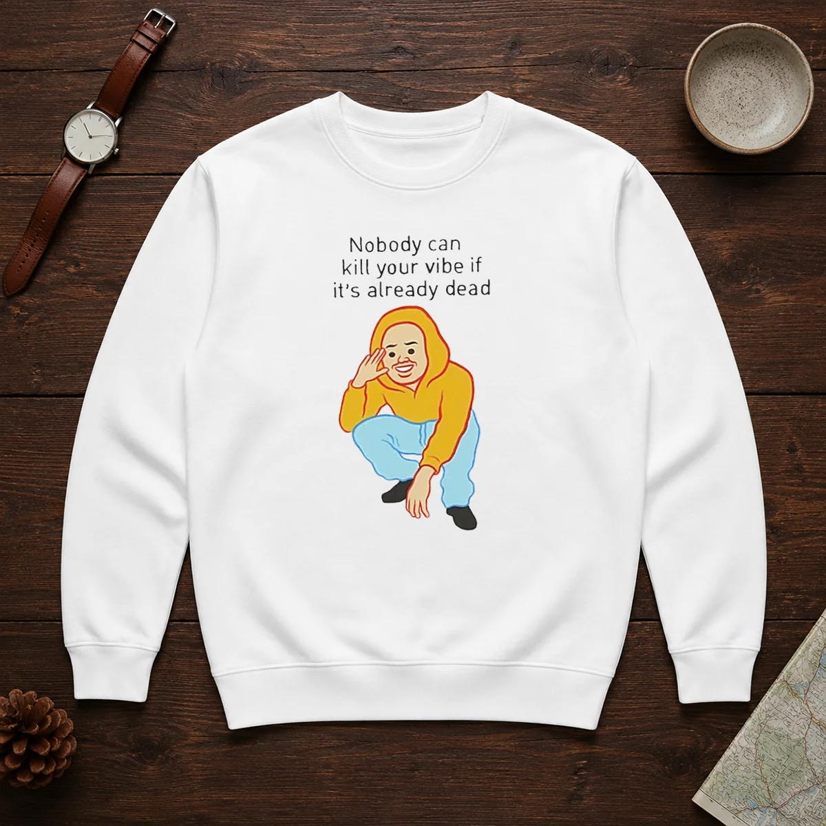 Official Nobody Can Kill Your Vibe If It'S Already Dead Cartoon Man Shirt - Image 7