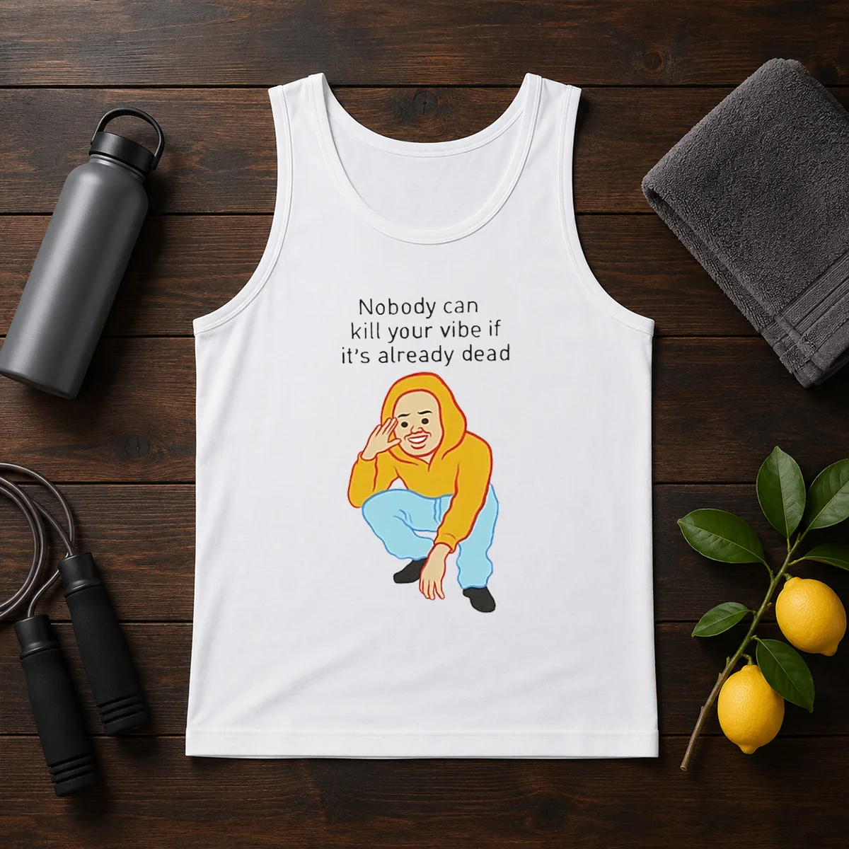 Official Nobody Can Kill Your Vibe If It'S Already Dead Cartoon Man Shirt - Image 3