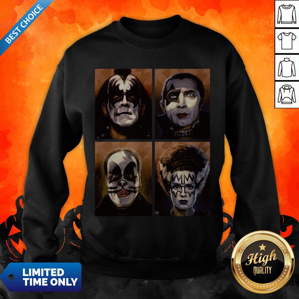 Premium Kiss Neon Rock Band Picture Shirt - Image 2