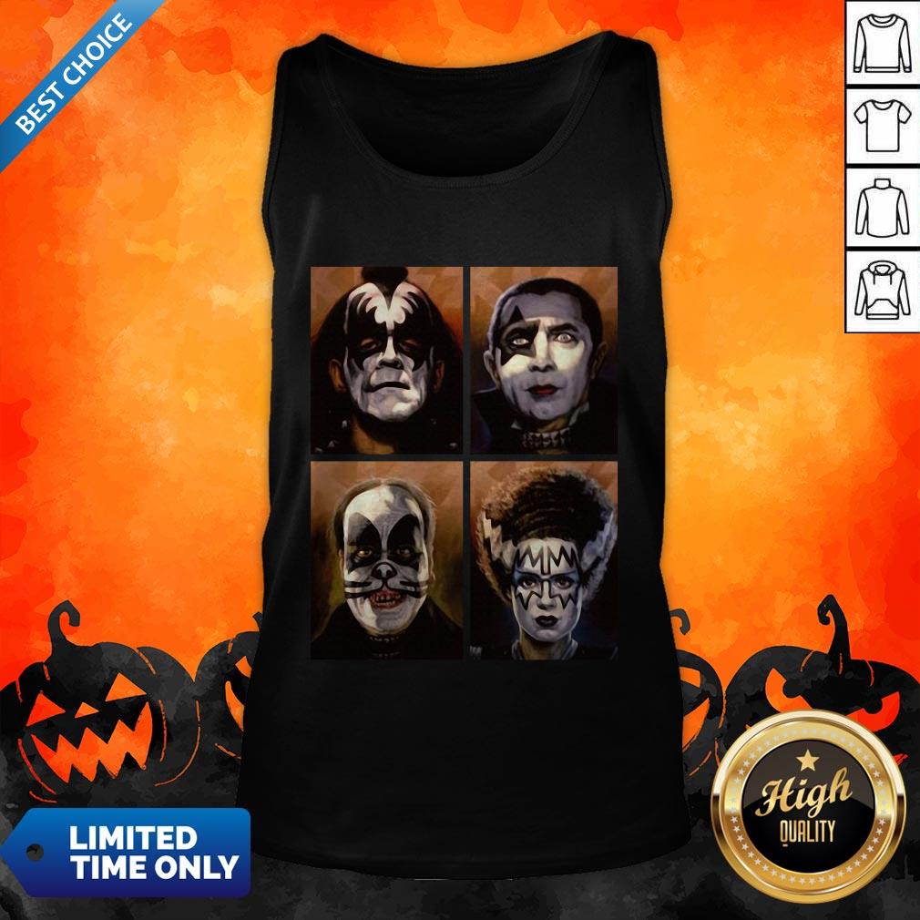 Premium Kiss Neon Rock Band Picture Shirt - Image 5