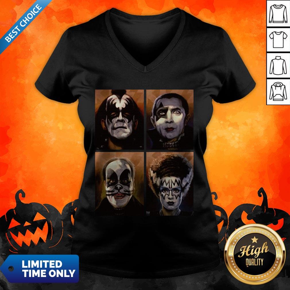 Premium Kiss Neon Rock Band Picture Shirt - Image 4