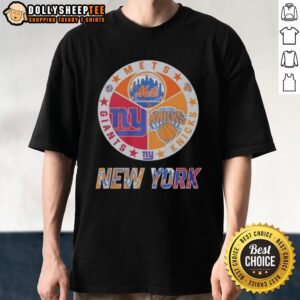 Awesome New York Knicks New York Mets New York Giants Mashup Logo T-Shirt