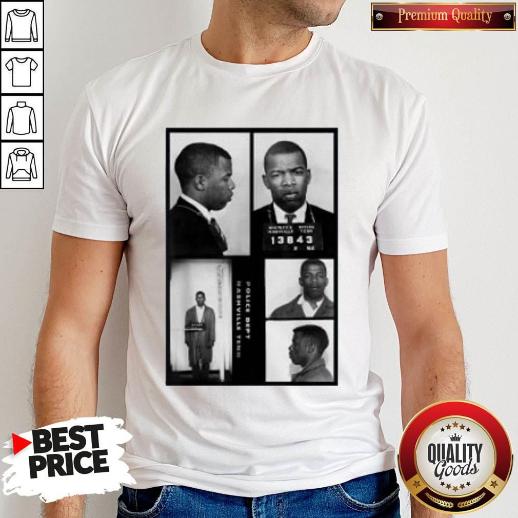 Top John Lewis Mugshot Halftone Official Shirt
