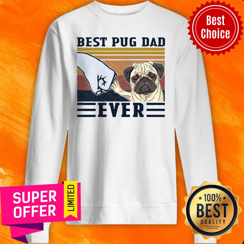 Premium Best Pug Dad Ever Vintage Shirt - Image 2