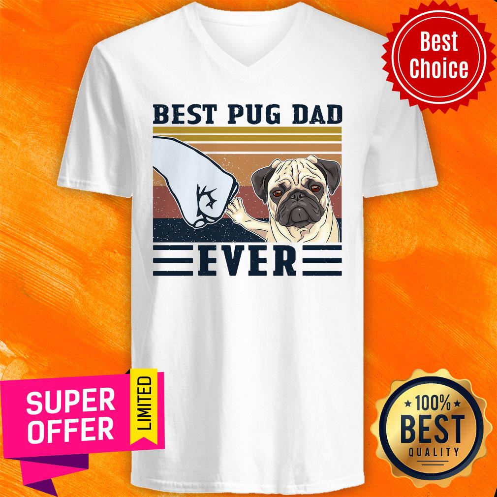 Premium Best Pug Dad Ever Vintage Shirt - Image 4