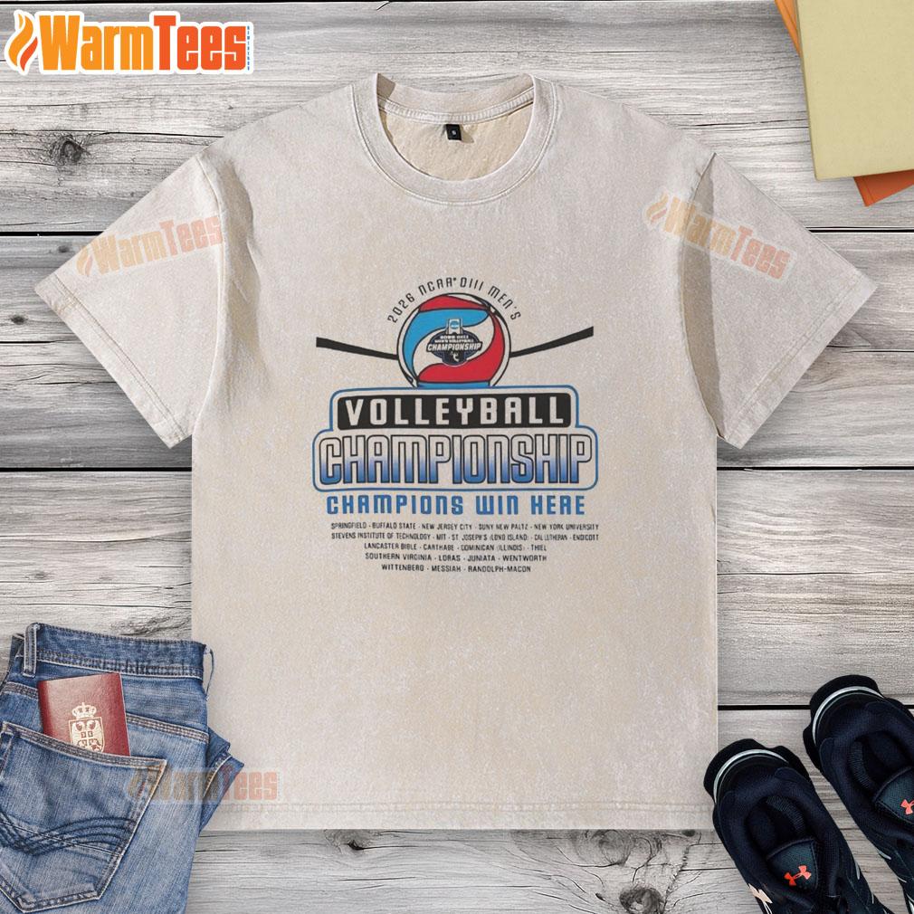 Premium Division III Men's Volleyball 1st Round Championship Win Here T-Shirt - Image 6