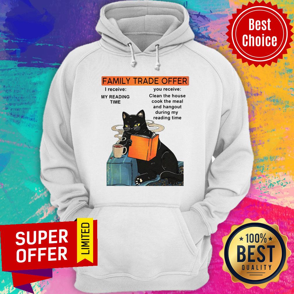 Family Trade Offer Black Cat Read Book Shirt - Image 2