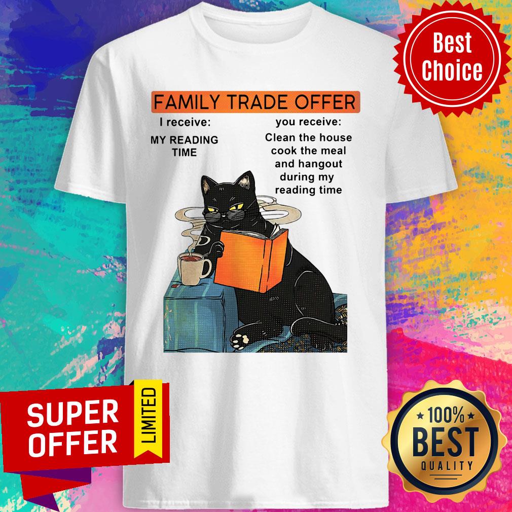 Family Trade Offer Black Cat Read Book Shirt