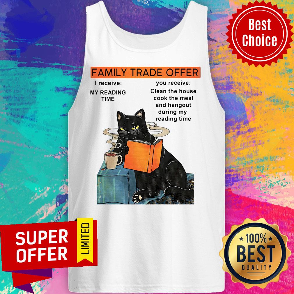 Family Trade Offer Black Cat Read Book Shirt - Image 4