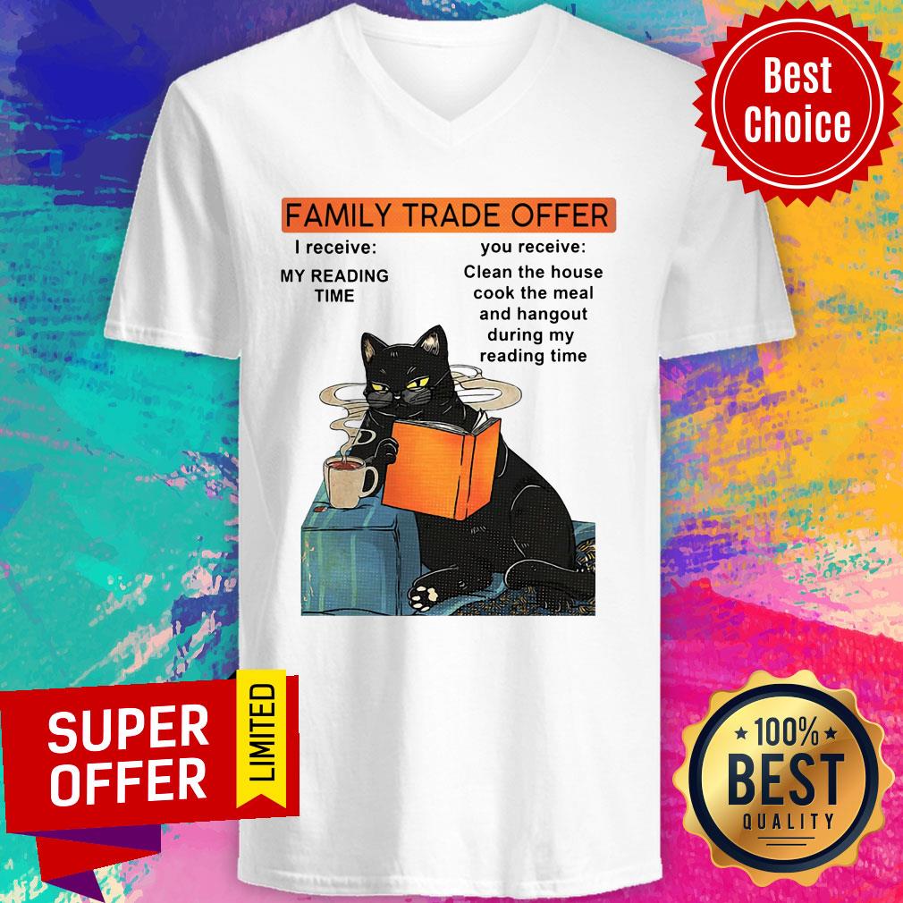 Family Trade Offer Black Cat Read Book Shirt - Image 3
