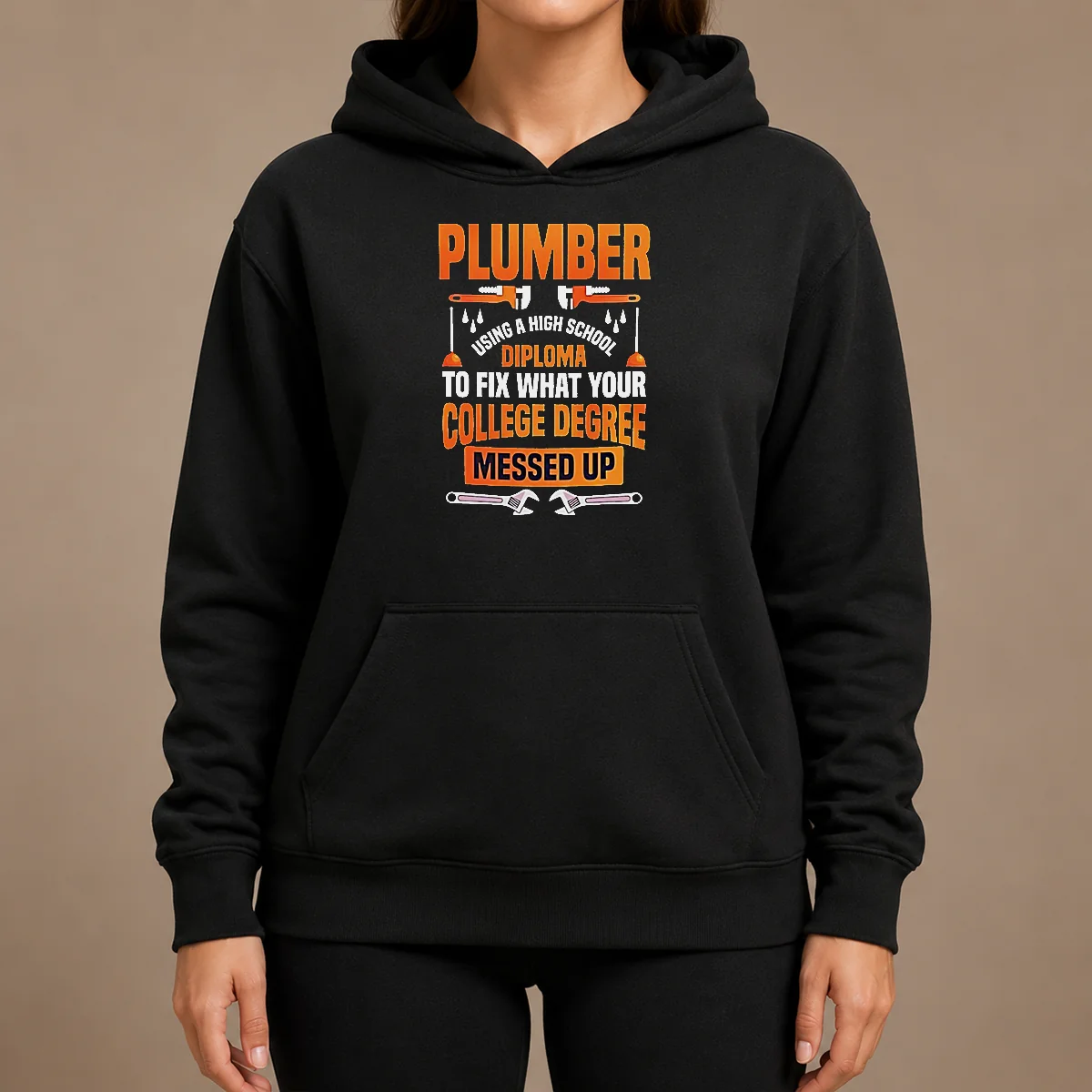 Original Plumber High School Diploma College Degree Messed Up Shirt - Image 5