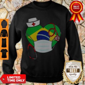 Alternative view of Official Nurse Brazil Heart Shirt