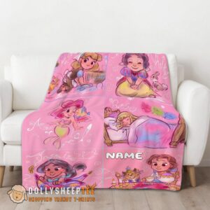 Perfect Disney Cute Kids Princess Sketches Blanket Fleece Customized Blanket
