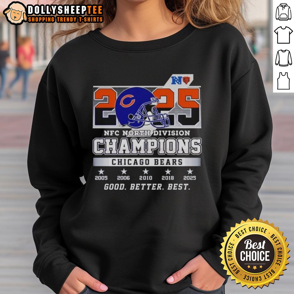 Nice Better Best Chicago Bears 2025 NFC North Division Champions T-Shirt - Image 5