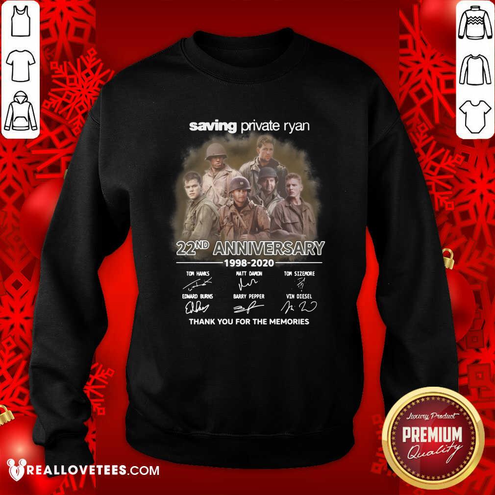 Cool Saving Private Ryan 22nd Anniversary 1988 2020 Thank You For The Memories Signatures Shirt - Image 3