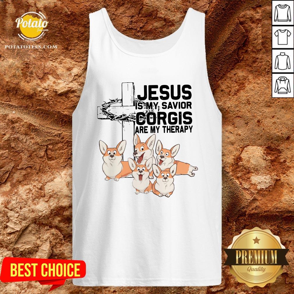 Beautiful Jesus Is My Savior Corgis Are Therapy Shirt - Image 3