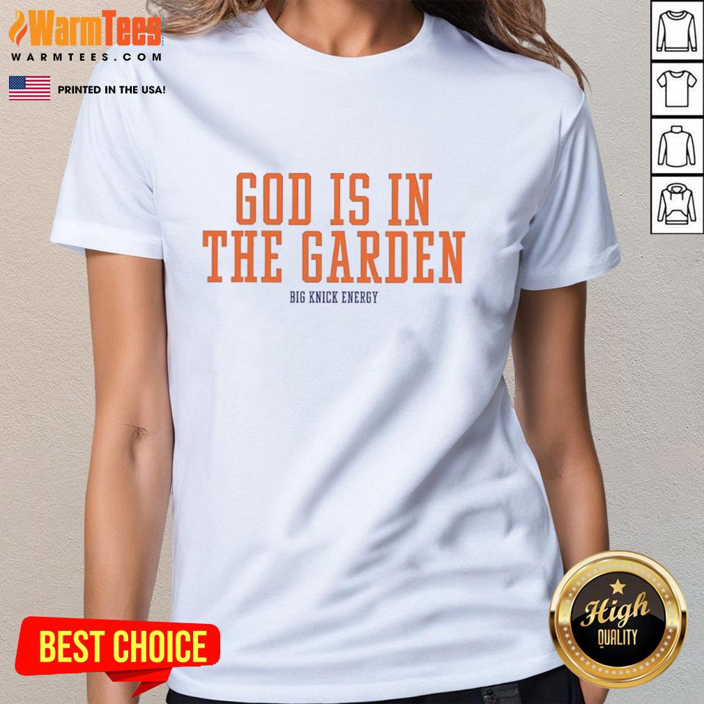 Premium New York Knicks God Is In The Garden NBA Playoffs 2026 T-Shirt - Image 3