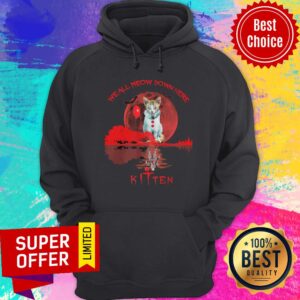 Alternative view of Cat We All Meow Down Here Clown Pennywise Kitten Moon Blood Halloween Shirt