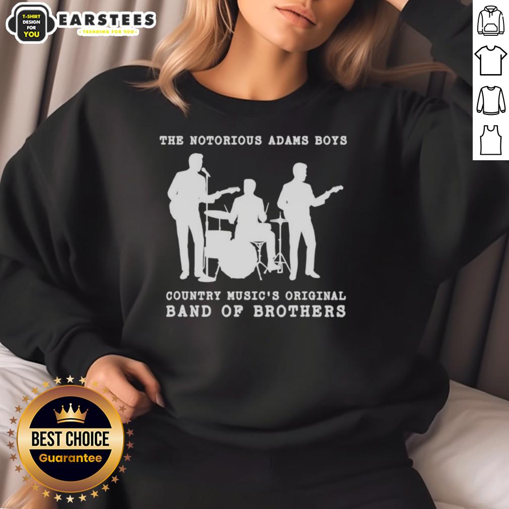 Good The Notorious Adams Boys Country Music's Original Band Of Brothers Silhouette T-Shirt - Image 5