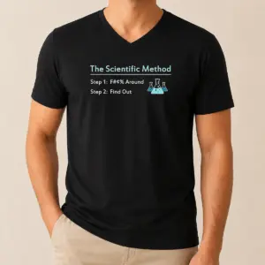 Alternative view of Pretty Hot The Scientific Method Step 1 F Around Step 2 Find Out Shirt