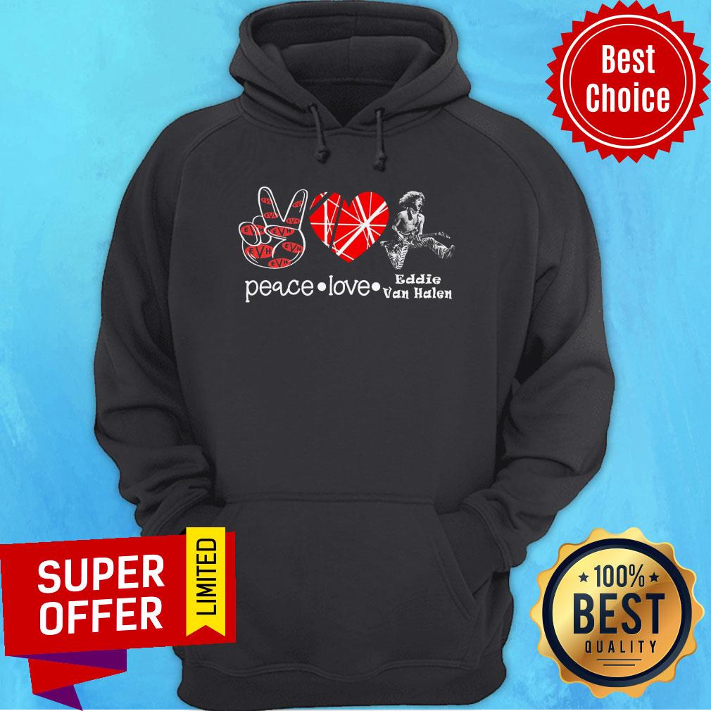 Top Peace Love Eddie Van Halen Shirt - Image 2