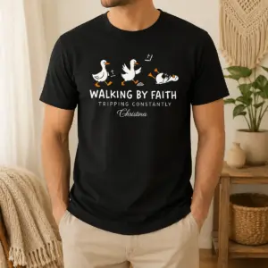 Official Walking By Faith Tripping Constantly Shirt