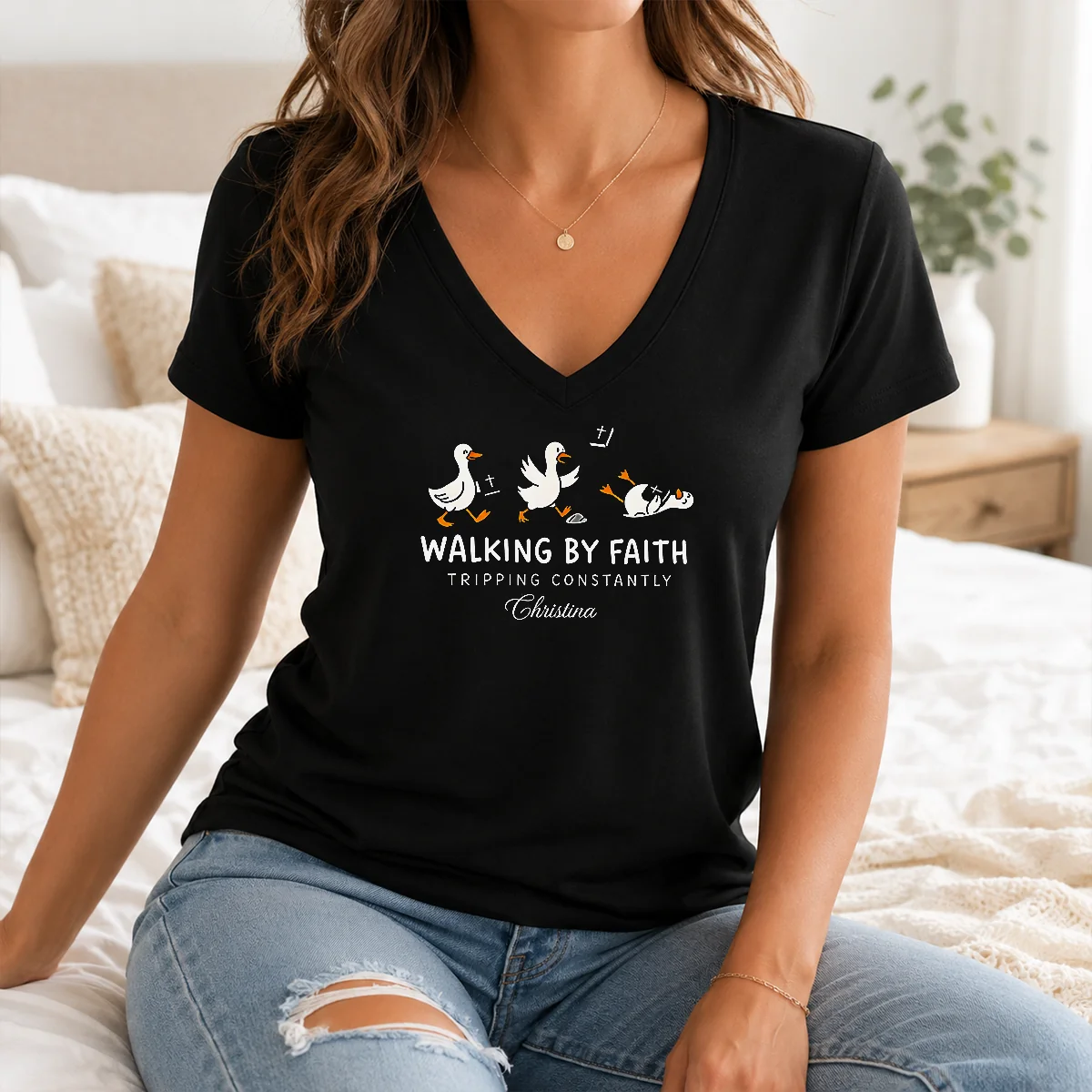Official Walking By Faith Tripping Constantly Shirt - Image 2