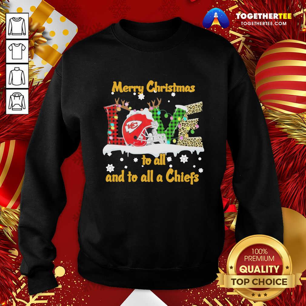 Happy Love Merry Christmas To All And To All A Kansas City Chiefs Shirt - Image 4