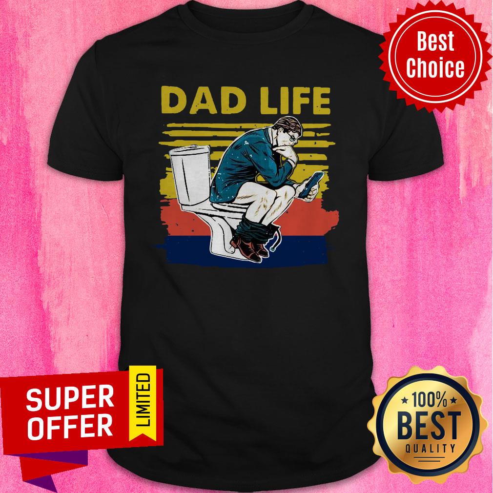 Funny Businessman Thinker On Toilet Dad Life Vintage Shirt