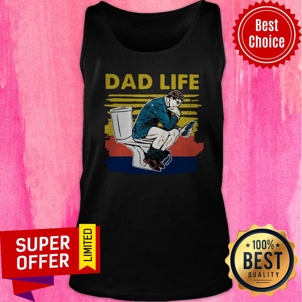 Funny Businessman Thinker On Toilet Dad Life Vintage Shirt - Image 4