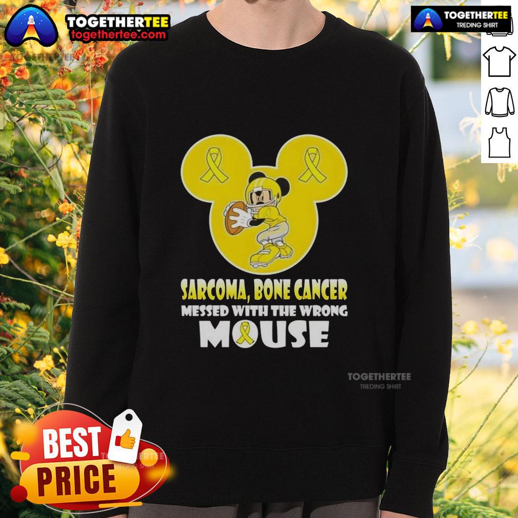 Original Mickey Sarcoma Bone Cancer Messed With The Wrong Mouse T-Shirt - Image 5