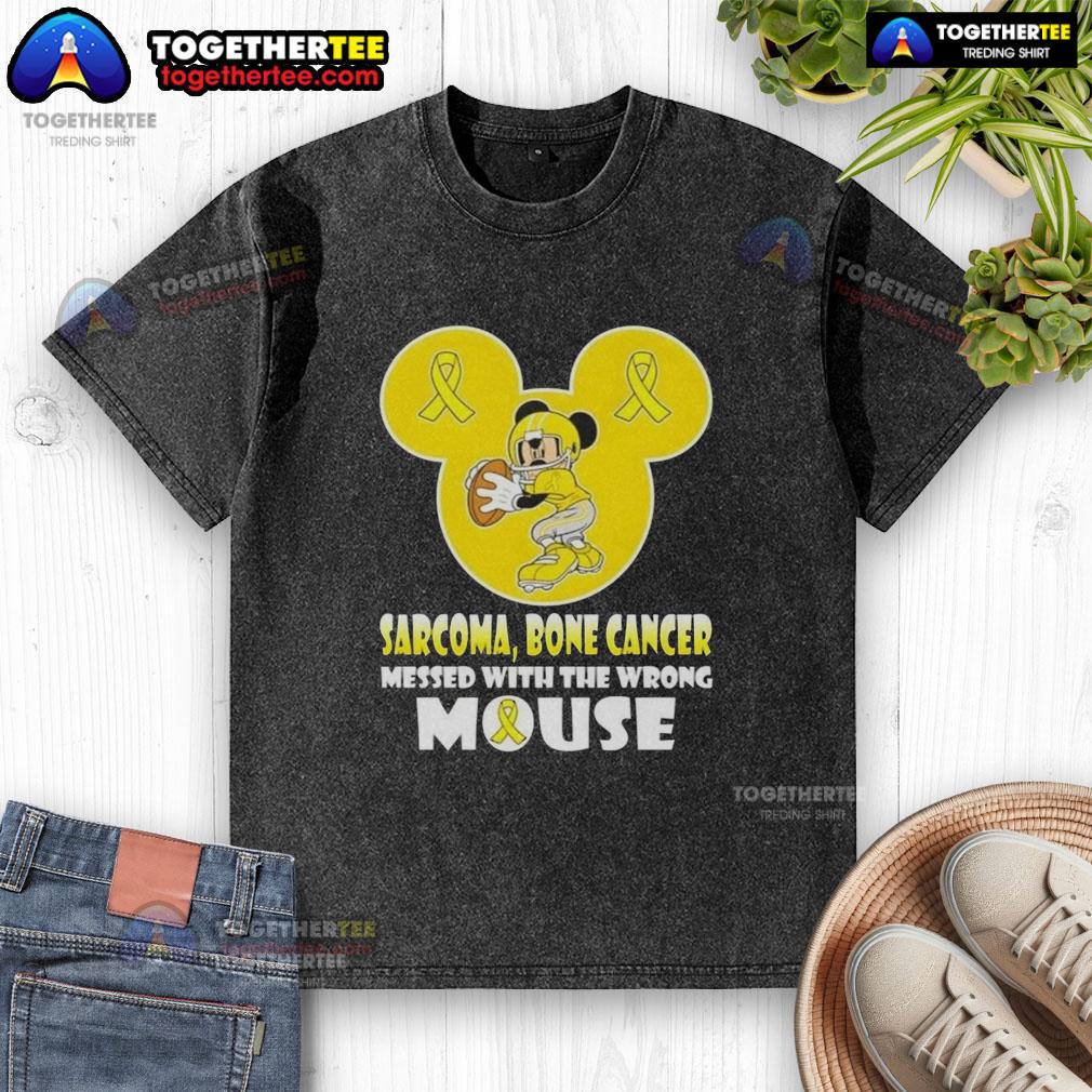 Original Mickey Sarcoma Bone Cancer Messed With The Wrong Mouse T-Shirt - Image 6