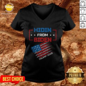 Alternative view of Hidin From Biden Trump 2020 America Flag Shirt