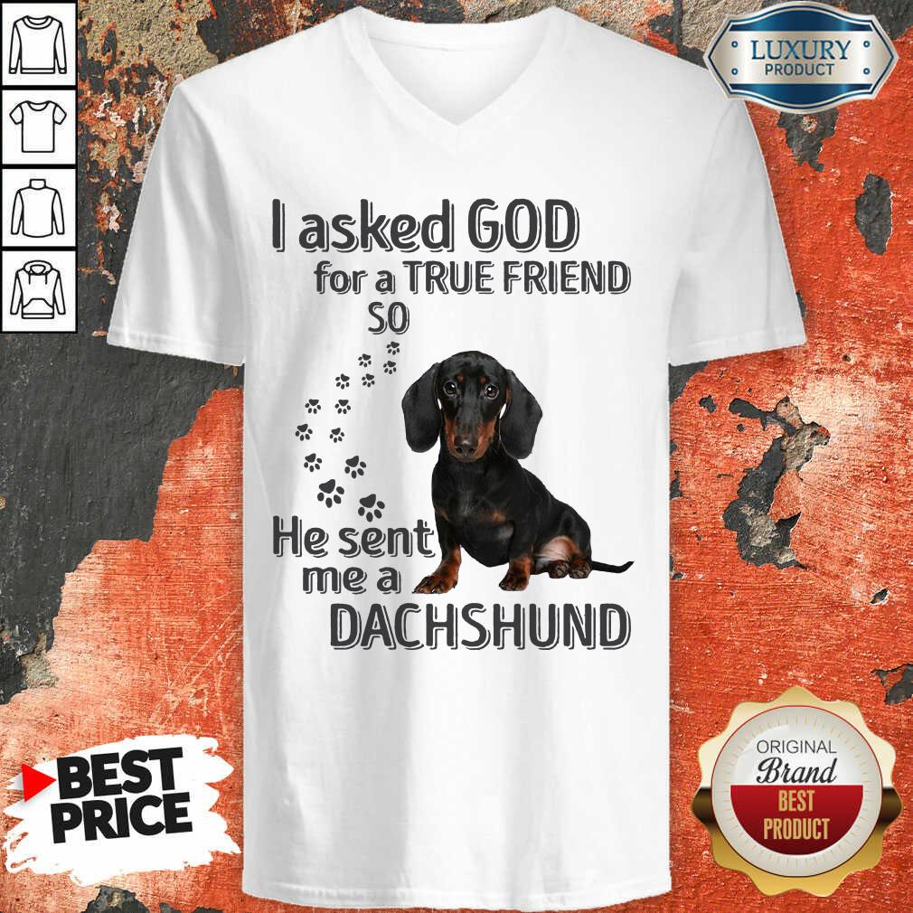 I Asked God For A True Friend So He Sent Me A Dachshund Shirt - Image 4