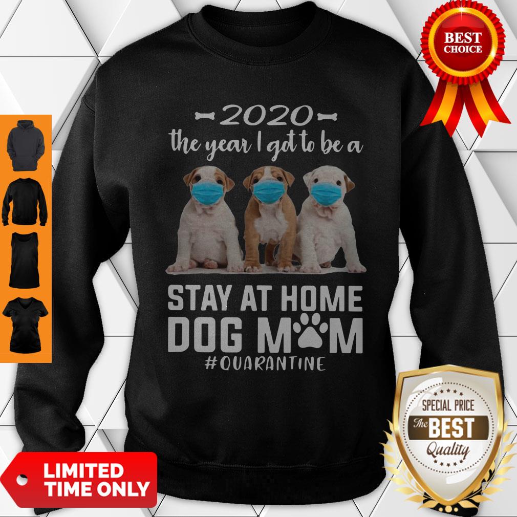 Good 2020 The Year I Got To Be A Stay At Home Pit Bull Dog Mom Quarantine Shirt - Image 3