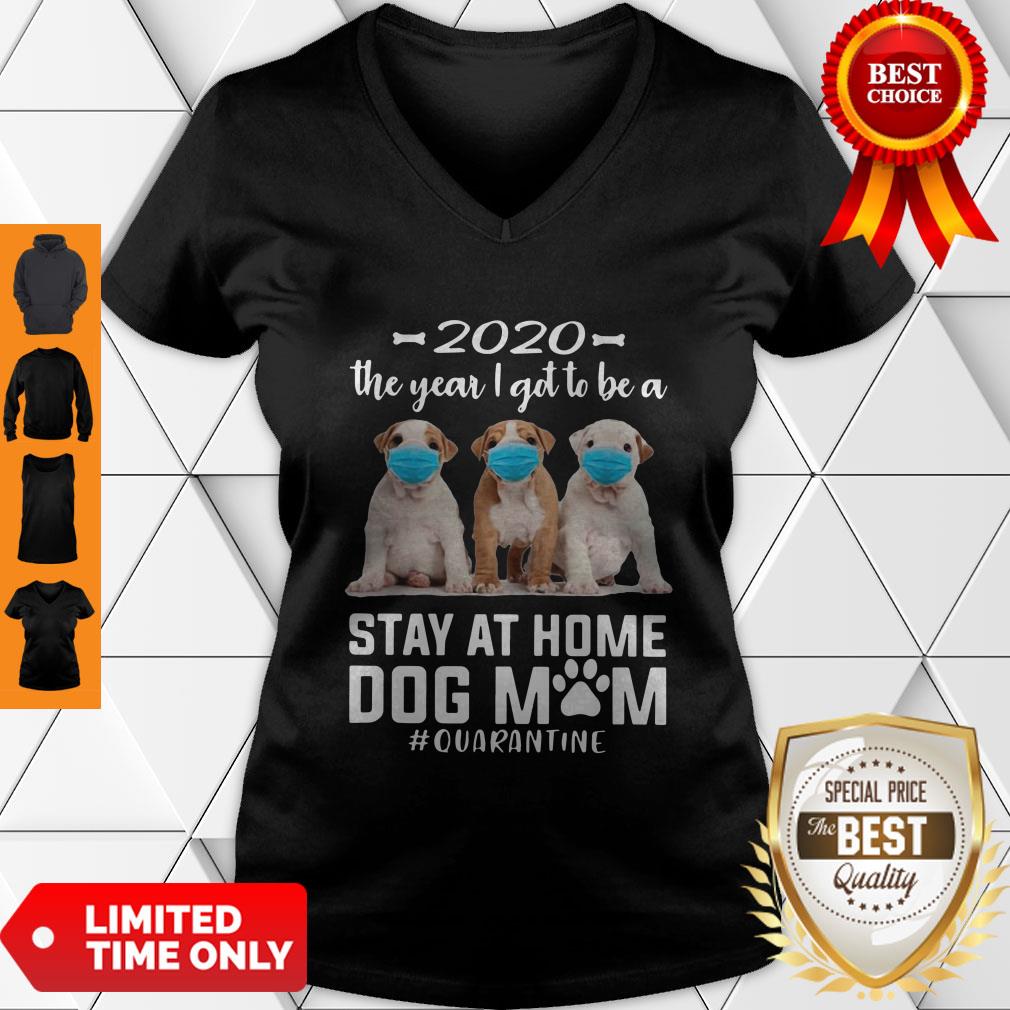 Good 2020 The Year I Got To Be A Stay At Home Pit Bull Dog Mom Quarantine Shirt - Image 5