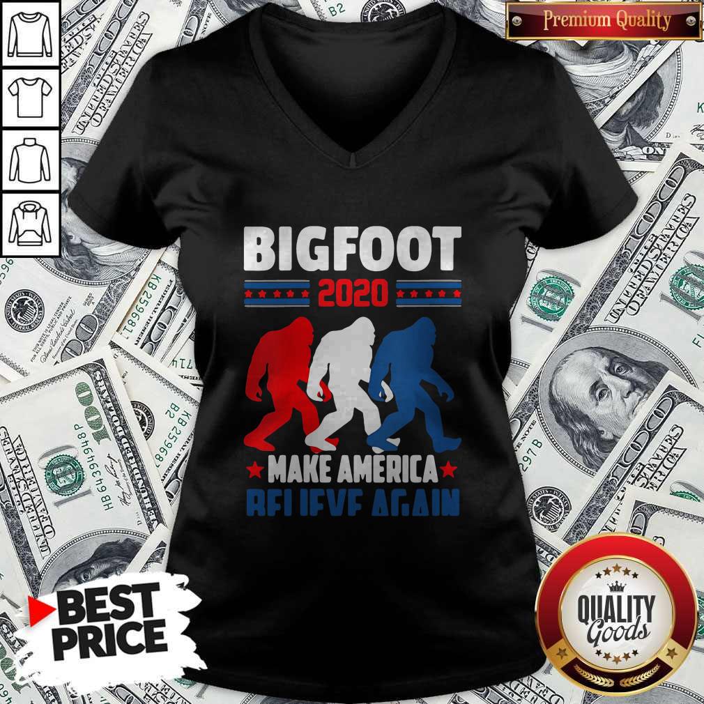 Hot Bigfoot 2020 Make America Believe Again Shirt - Image 2